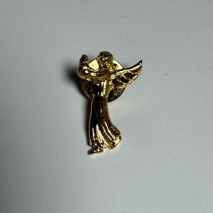 Gold Angel Pin holding baby‎